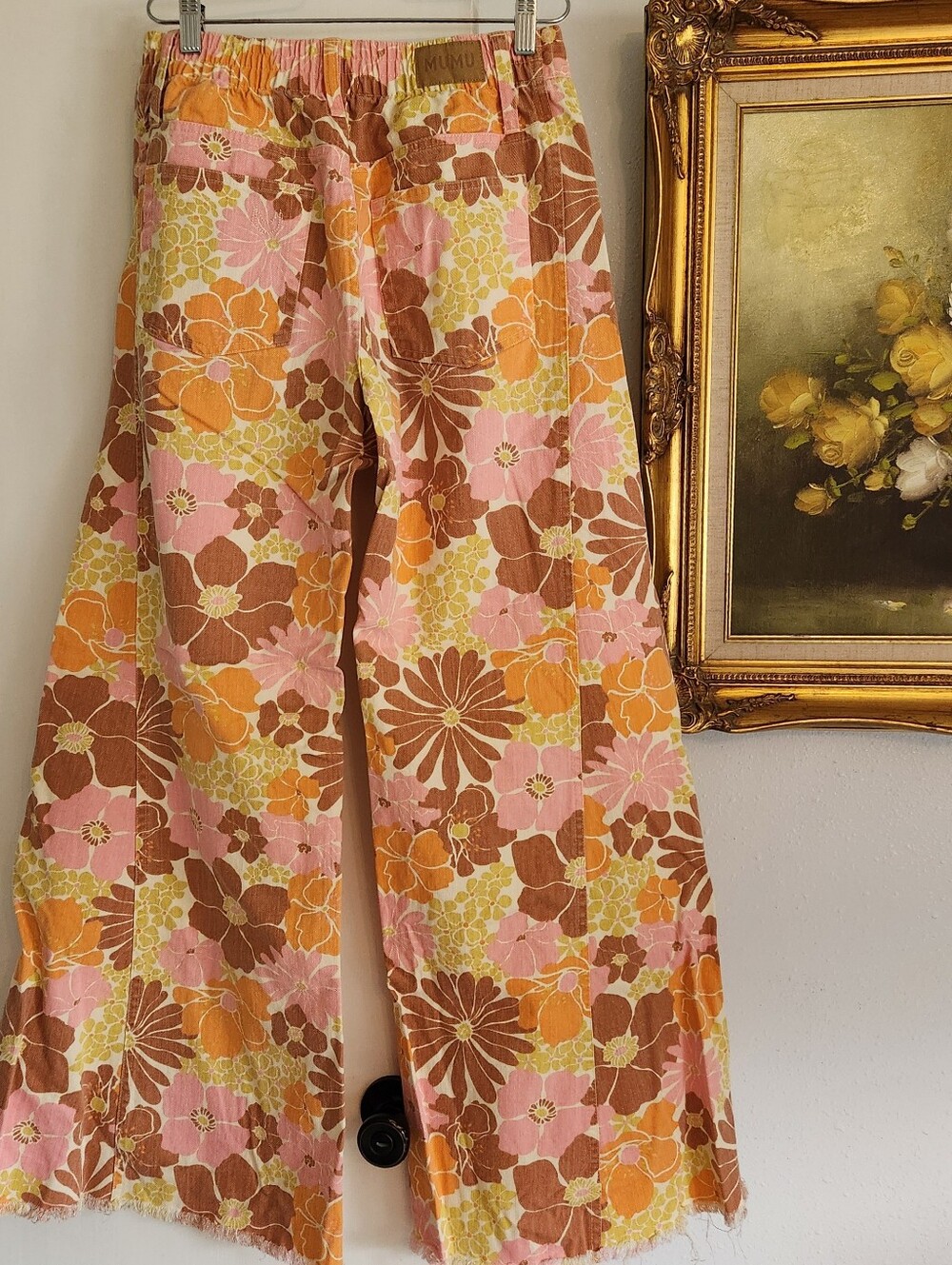 Womens Show Me Your Mumu Floral Wide-Leg Pants in Pink & Brown - Picture 5 of 7